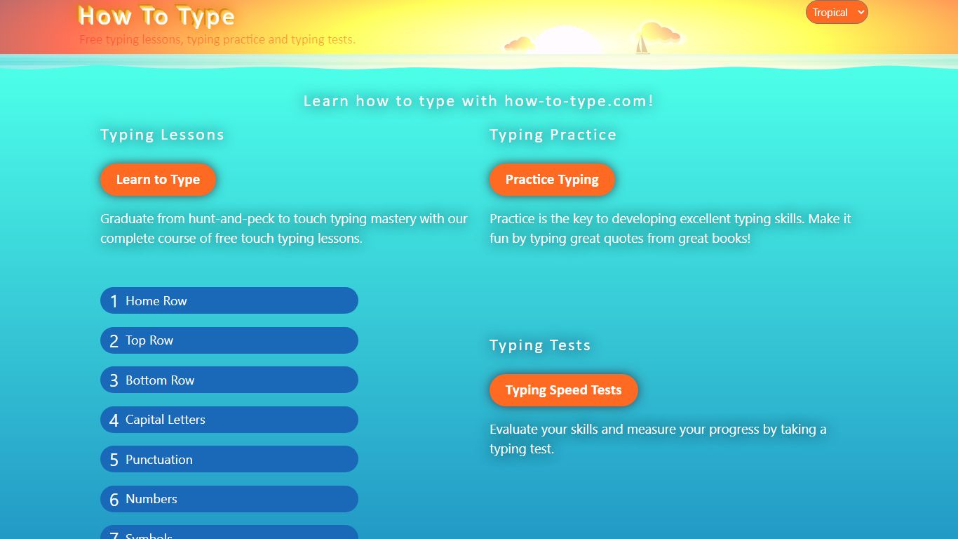 How To Type - Free typing test, typing lessons and typing practice.